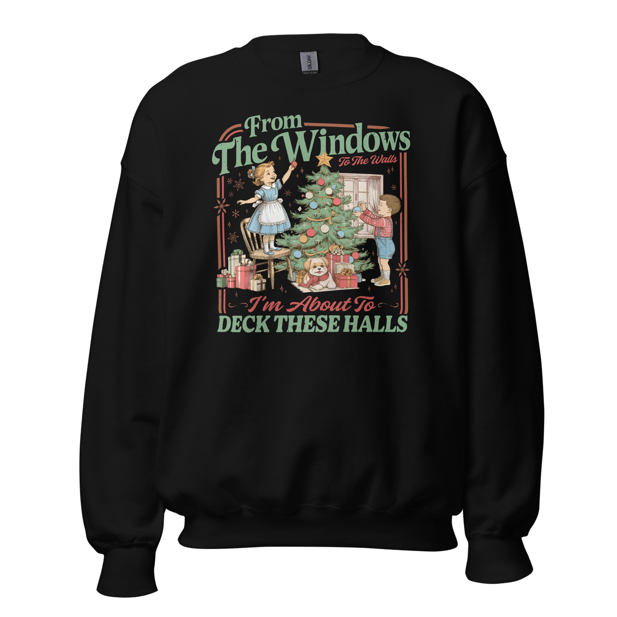 From The Windows on a black crewneck