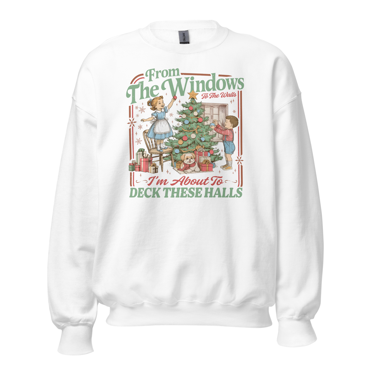 From The Windows on a white crewneck