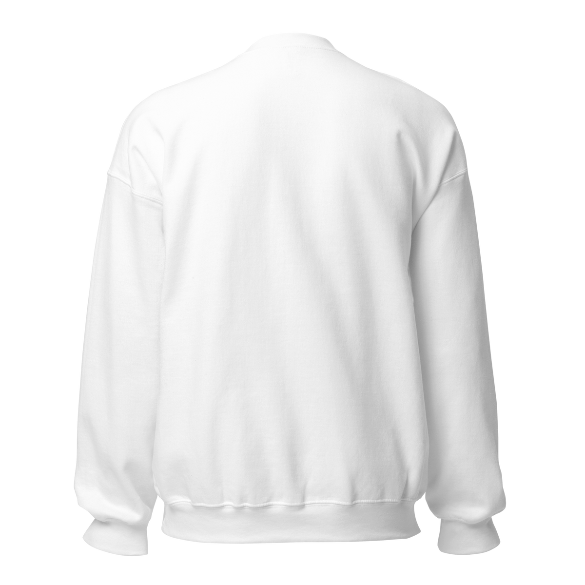 Plain white crewneck, front