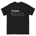 People, Absolute nightmare, would not recommend. (Hoodie - Black) on a black tee