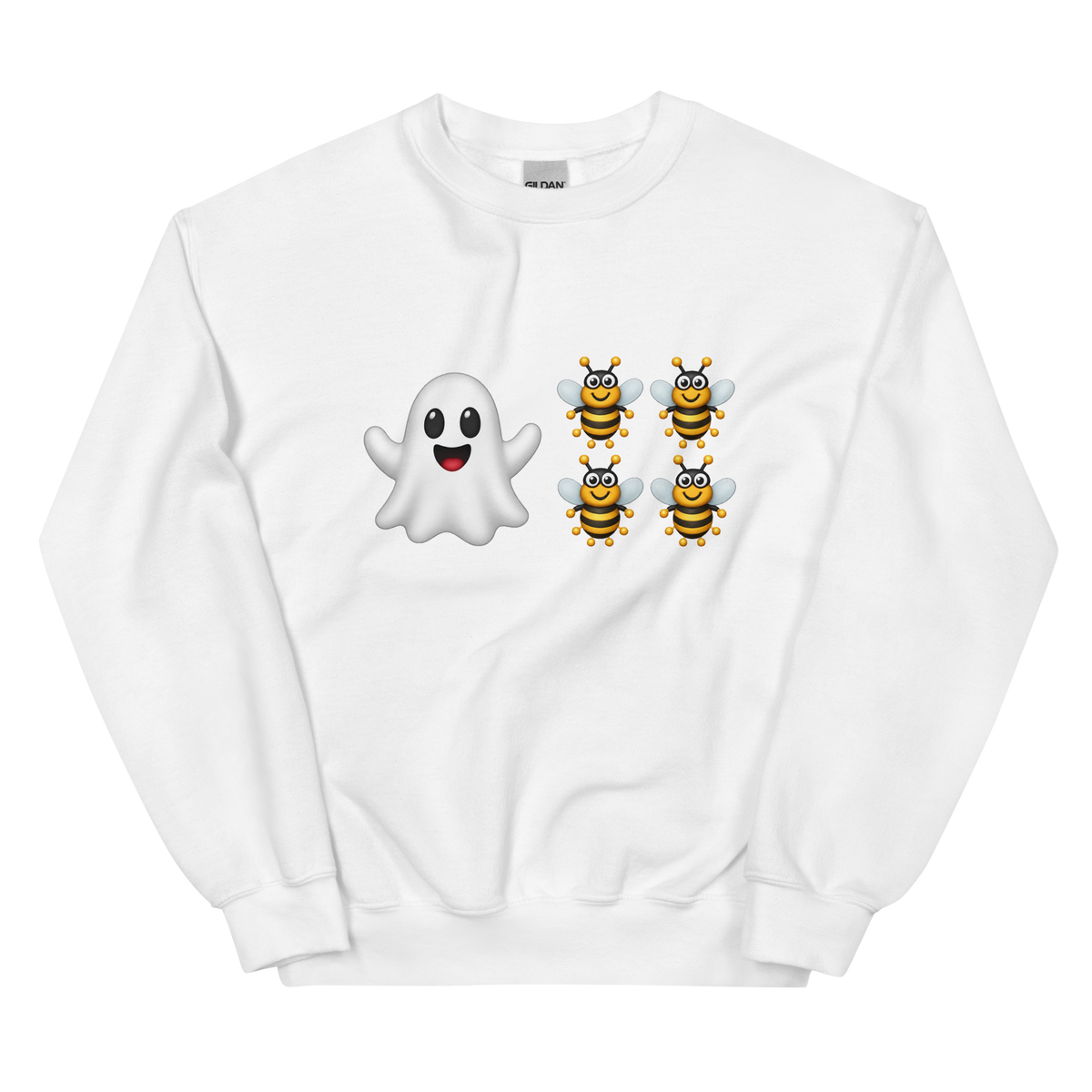 Boo Bees on a white crewneck