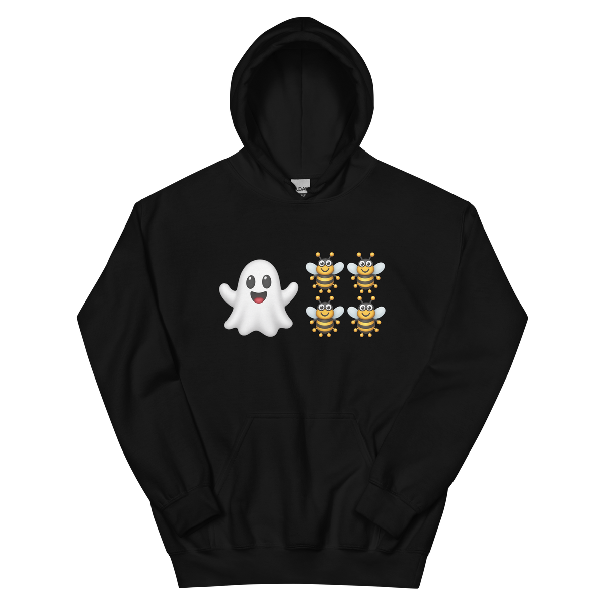 Boo Bees on a black hoodie